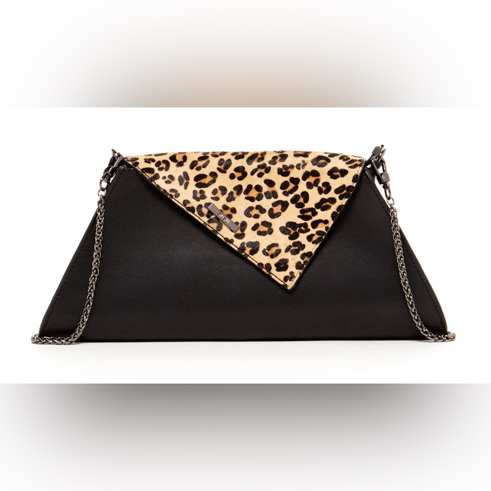 SUSU The Angelica Black Leopard Clutch Bag